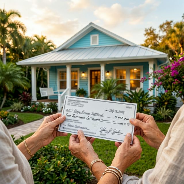 Successful insurance settlement check