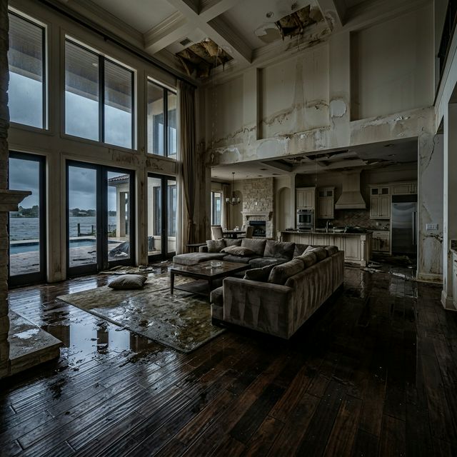 Claim Guardians assessing water damage in a luxury home